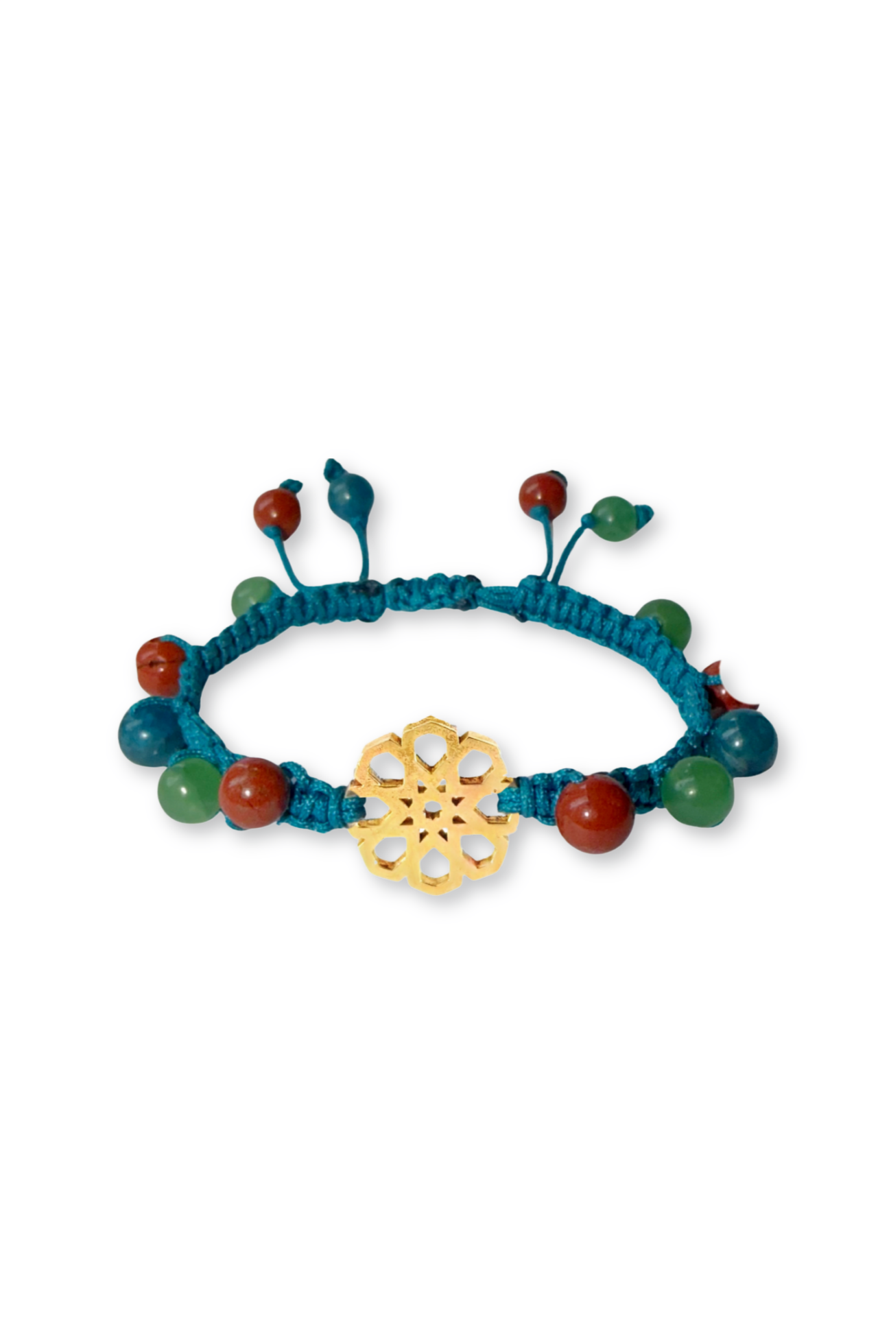 Selçuklu Yıldızı Bileklik – Apatit, Aventürin & Kırmızı Jasper | Bronz