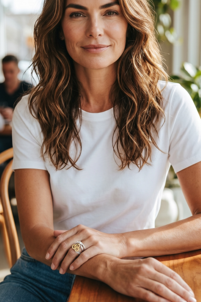 Çintemani Yüzük – Çift Katlı | 925 Ayar Gümüş Rodyum ve Altın Kaplama