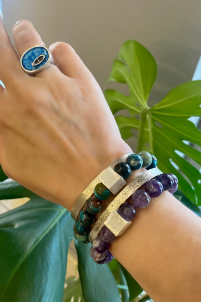 Krizokol Bileklik - Küp Detaylı | 925 Ayar Gümüş