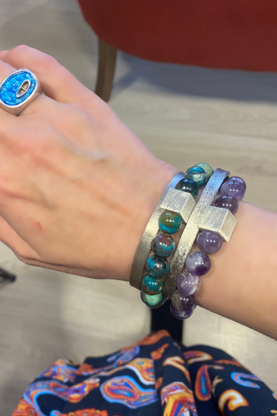 Krizokol Bileklik - Küp Detaylı | 925 Ayar Gümüş