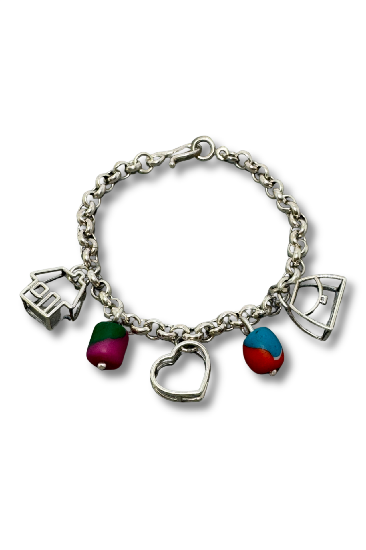 Charm Bileklik - Kalp, Ev, Çanta Figürlü | 925 Ayar Gümüş