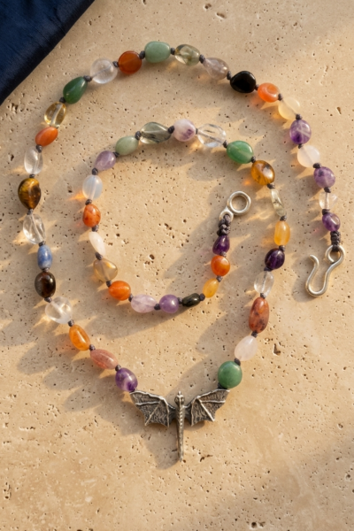 Dragon Kolye – 925 Ayar Gümüş | Doğal Taşlı