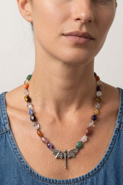 Dragon Kolye – 925 Ayar Gümüş | Doğal Taşlı