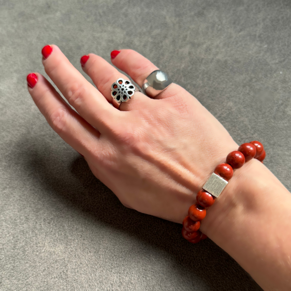 Kırmızı Jasper Taşlı Bileklik