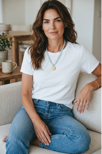 Sikke Kolye – Antik Lidya Sikkesi Reprodüksiyonu | Akuamarin Taşlı Bronz El Yapımı