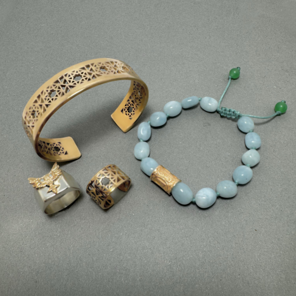 Akuamarin Taşlı Rune Bileklik