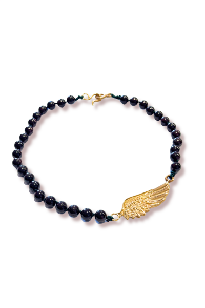 Kanat Kolye – Lal Taşlı | Bronz El Yapımı Tasarım