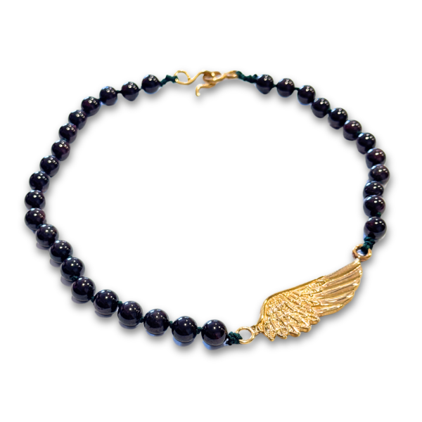 Bronz Kanat Lal Taşlı Kolye