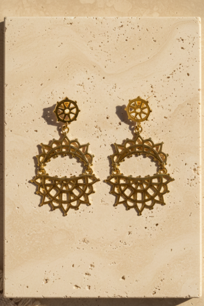 Semiramis Avize Küpe  - 925 Ayar Gümüş | Altın Kaplama