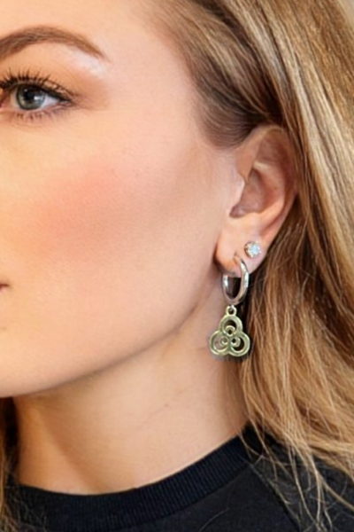 Çintemani Büyük Halkalı Küpe