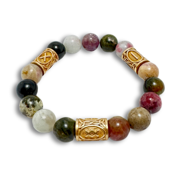 Turmalin Taşlı Rune Bileklik