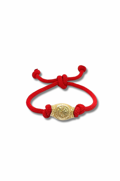 Vegvisir Bileklik – Kırmızı Kordonlu 925 Ayar Gümüş