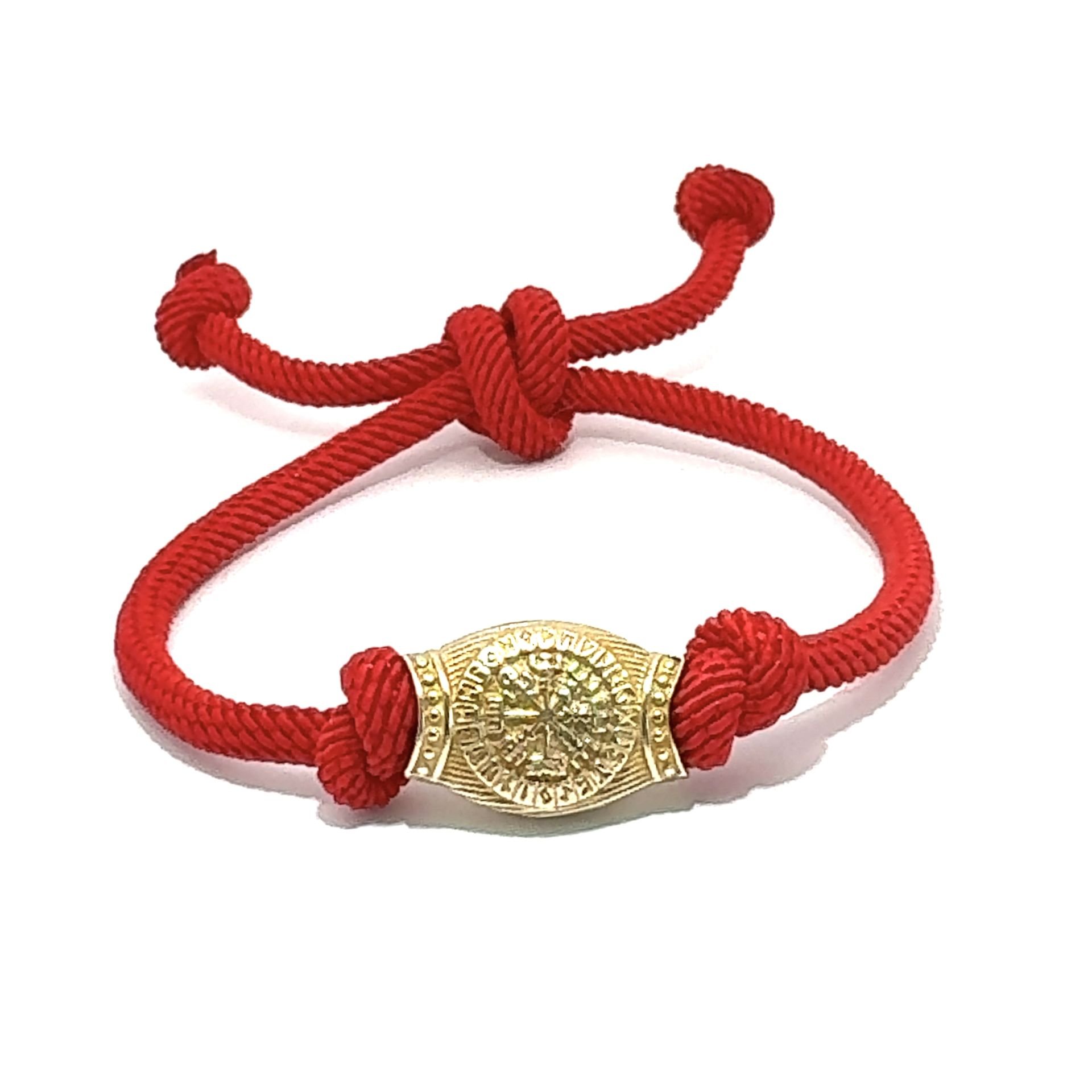 Kırmızı Kondonlu Bronz Vegvisir Bileklik