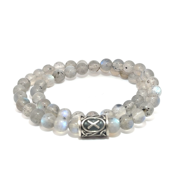Labradorit Taşlı Rune Bileklik