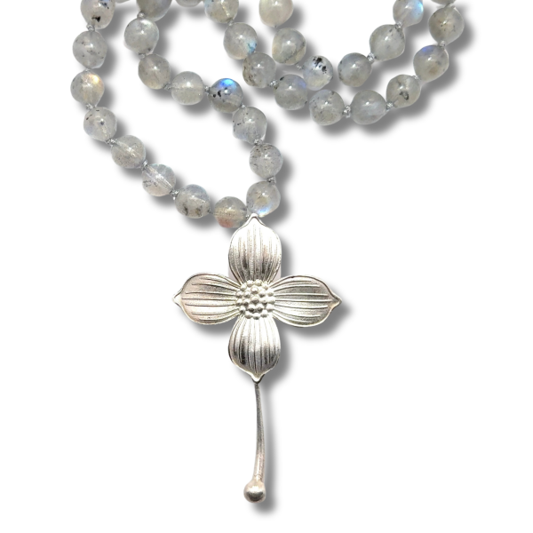 Labradorit  Doğal Taşlı Gümüş Menekşe Kolye