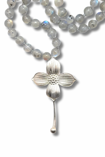 Menekşe Kolye – Labradorit Doğal Taşlı 925 Ayar Gümüş