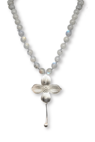 Menekşe Kolye – Labradorit Doğal Taşlı 925 Ayar Gümüş