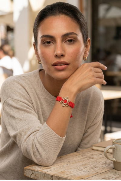 Bohem Bileklik – Bronz Figürlü Dokuma | El Yapımı Özgün Tasarım