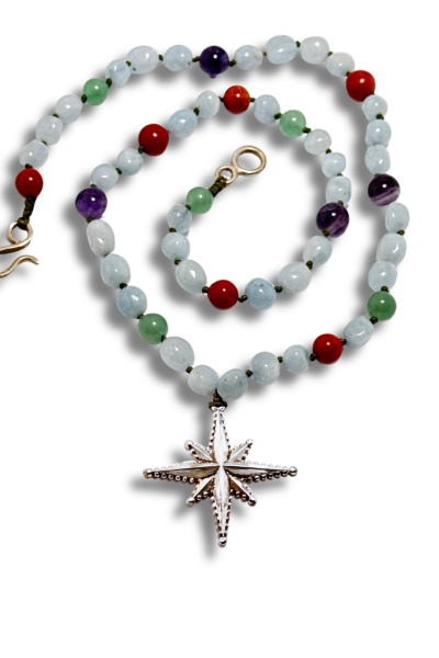 Kutup Yıldızı Kolye - Doğal Taşlı | 925 Ayar Gümüş