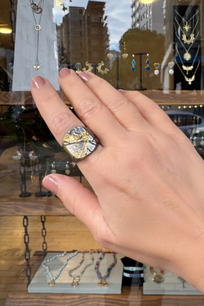 Kaya Keum Boo Yüzük - 925 Ayar Gümüş ve 24 Ayar Altın Sıvama