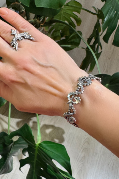 Elif Vav Bileklik - 925 Ayar Gümüş