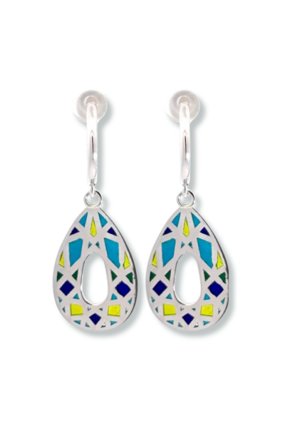 925 Ayar Gümüş Damla Küpe – Mineli