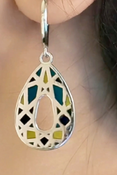 925 Ayar Gümüş Damla Küpe – Mineli