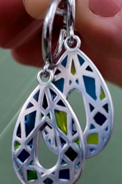 925 Ayar Gümüş Damla Küpe – Mineli