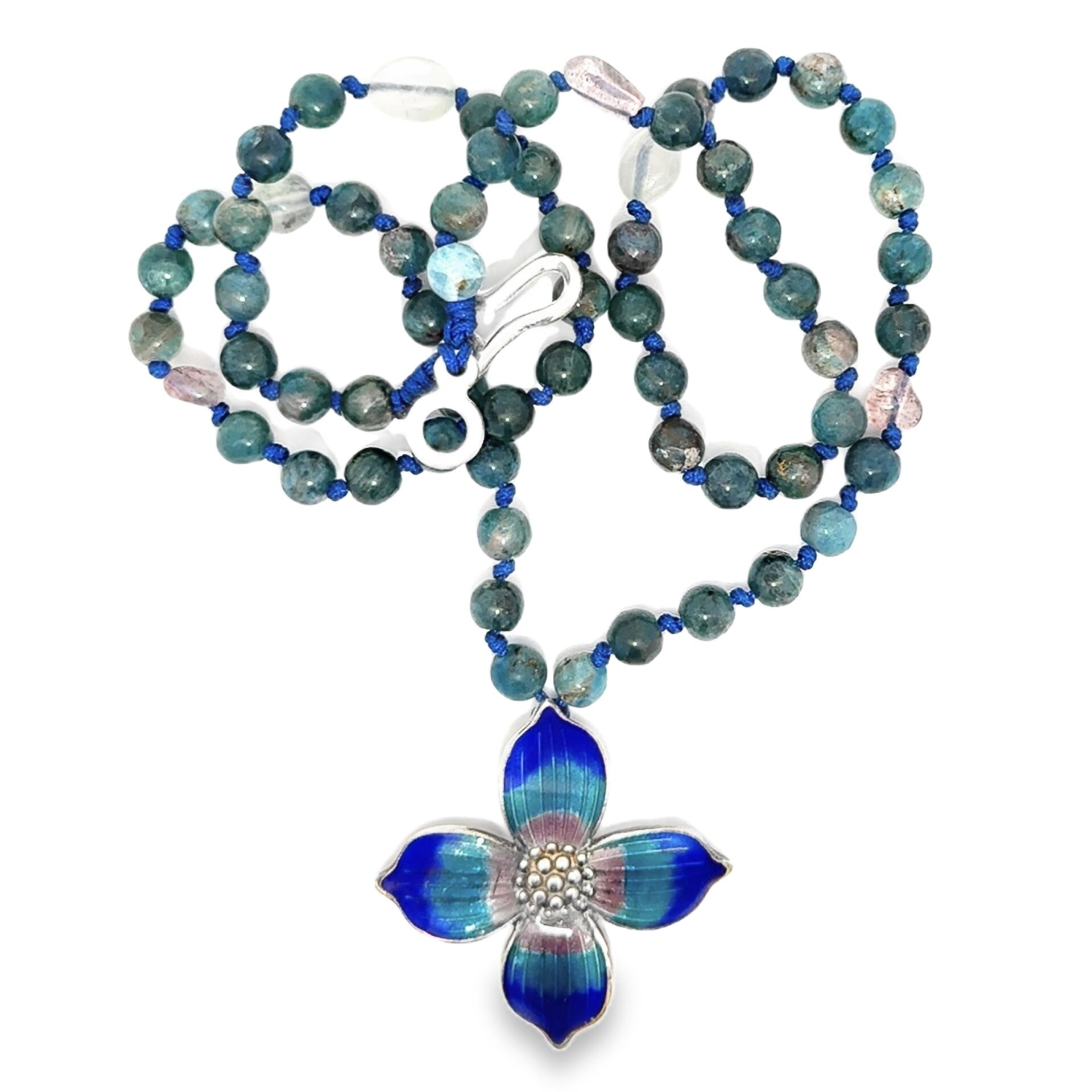 Mineli Menekşe Apatit Doğal Taşlı Kolye