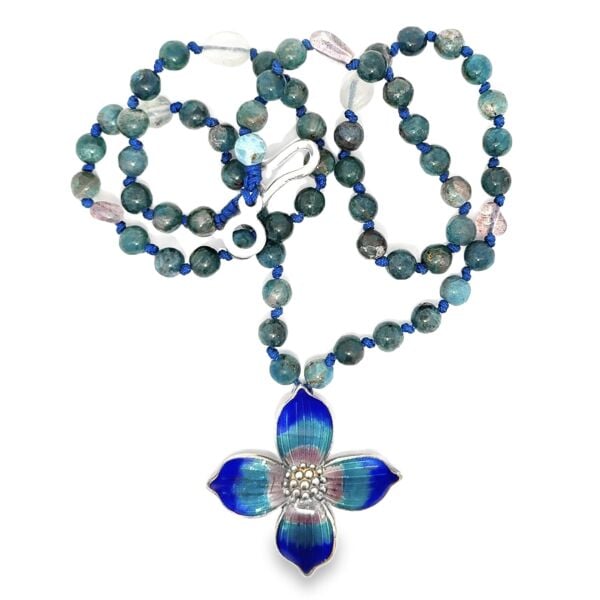 Mineli Menekşe Apatit Doğal Taşlı Kolye