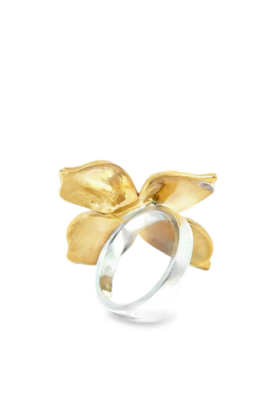 Menekşe Yüzük- Bronz ve 925 Ayar Gümüş