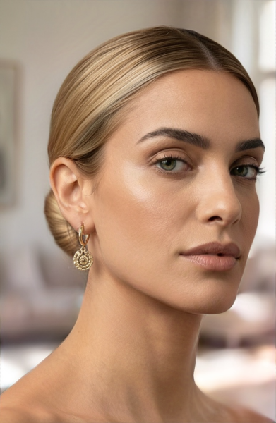 Göbeklitepe Küpe | Açık Halkalı Tasarım | Bronz